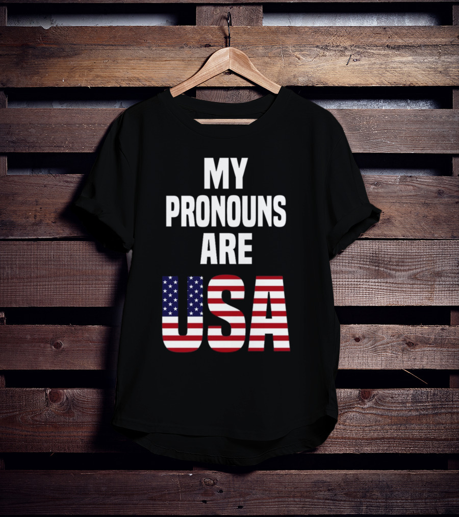 Enes Freedom My Pronouns Are USA American Flag T-Shirt