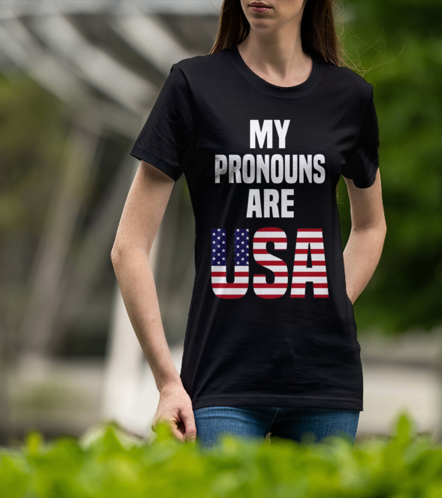 Enes Freedom My Pronouns Are USA American Flag T-Shirt