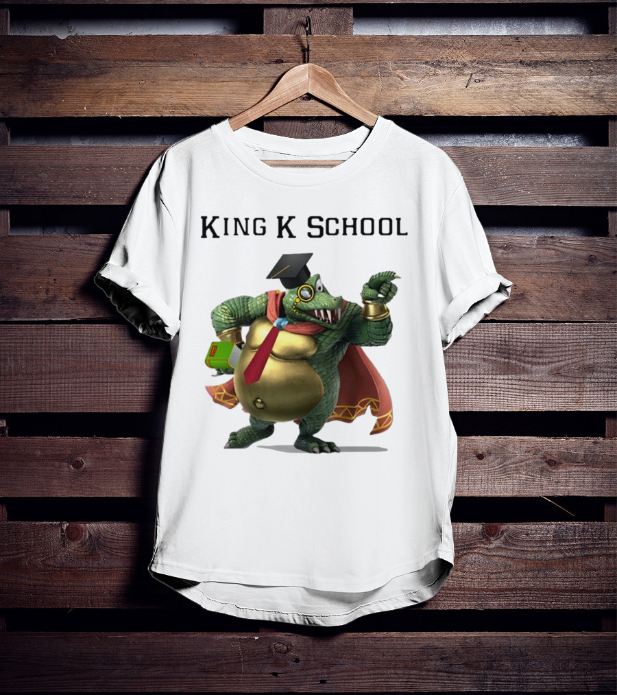 King K School Graduation Crocodile With Book And Cap T-Shirt