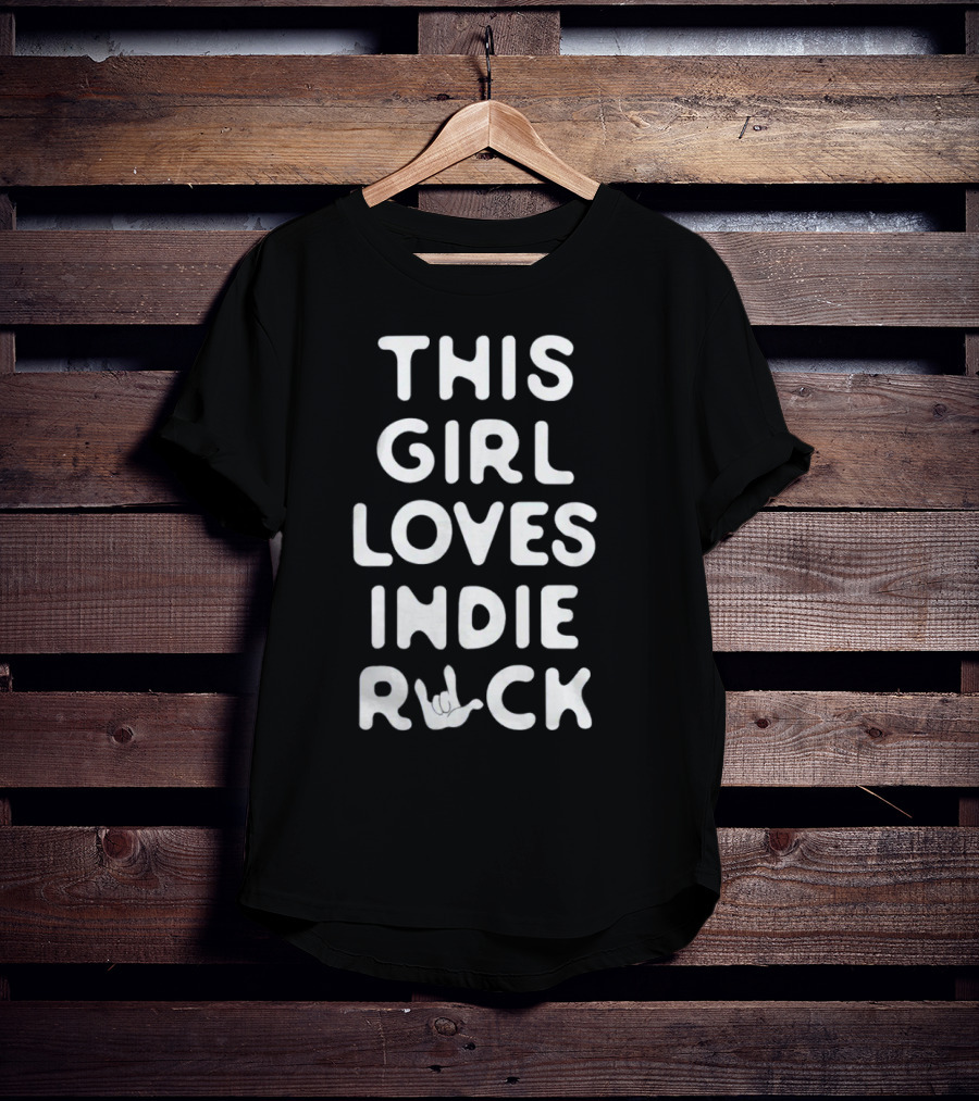 JammerJammy This Girl Loves Indie Rock With Hand Sign T-Shirt