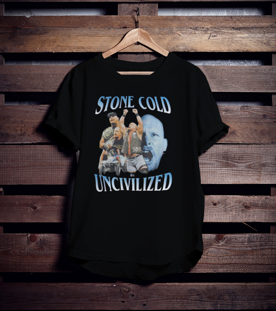 Stone Cold Wrestling Champion By Uncivilized T-Shirt