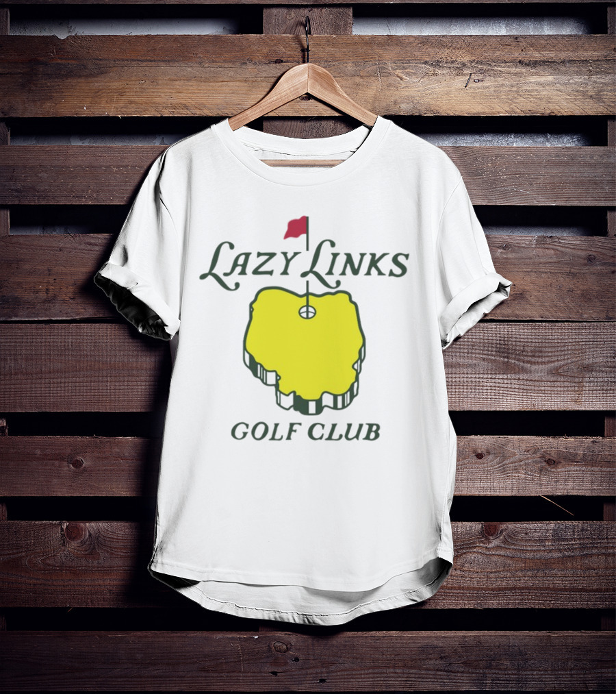 Lazy Links Golf Club Yellow Green Island Flag Green T-Shirt