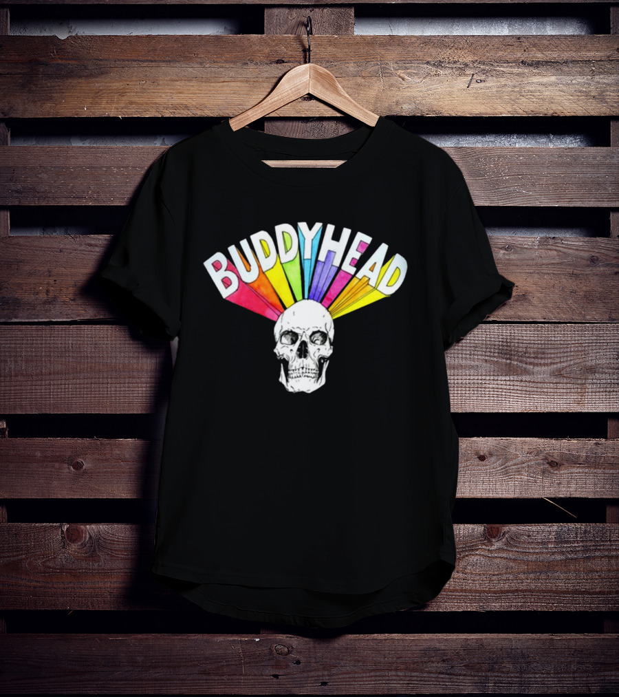 BUDDYHEAD Skull With Rainbow Burst T-Shirt