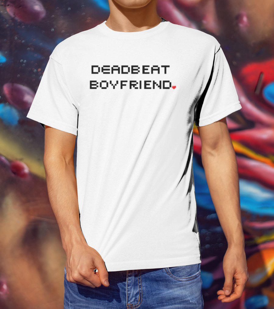 DEADBEAT BOYFRIEND Pixel Art Heart T-Shirt
