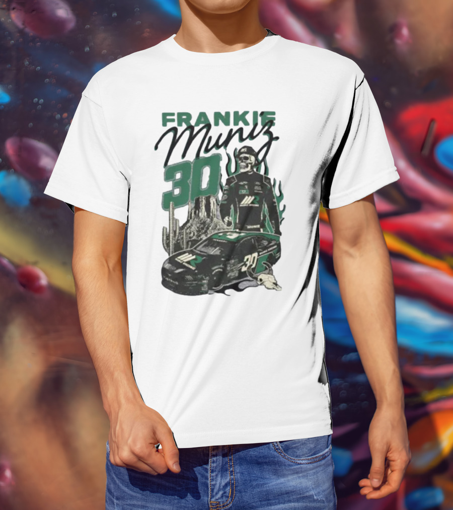 Frankie Muniz Racing Skeleton 30 Desert Car Cactus Skull T-Shirt