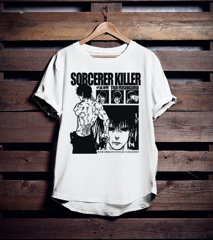 SORCERER KILLER TOJI FUSHIGURO Jujutsu Kaisen Manga Panels T-Shirt