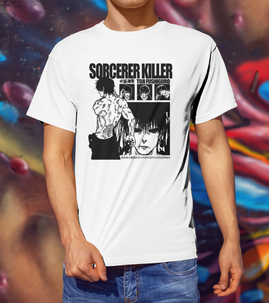 SORCERER KILLER TOJI FUSHIGURO Jujutsu Kaisen Manga Panels T-Shirt