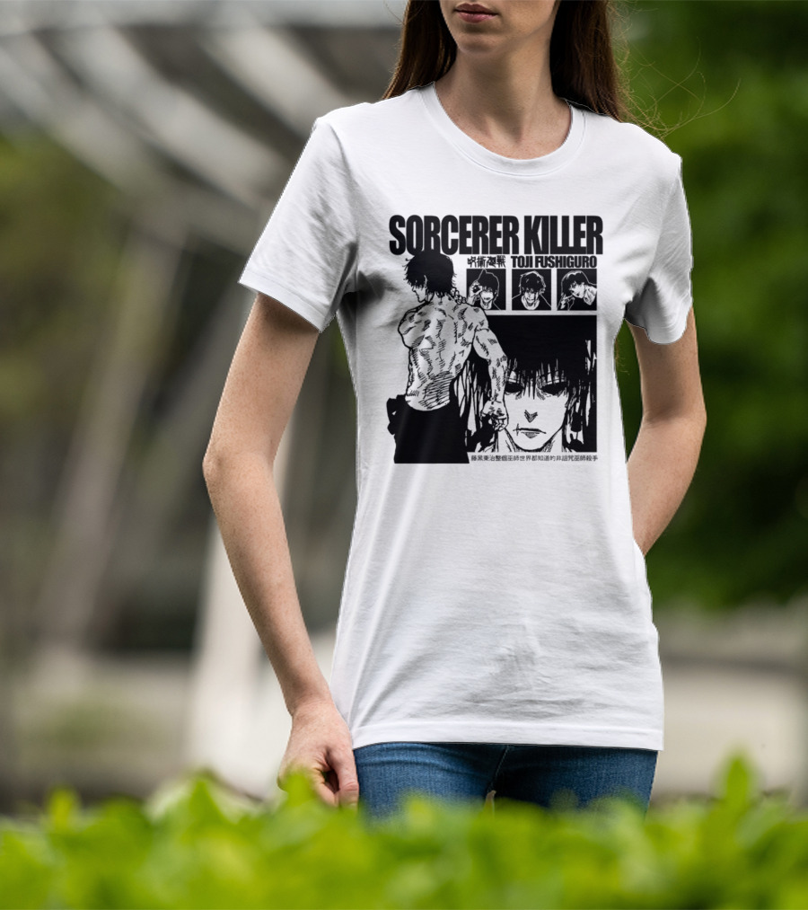 SORCERER KILLER TOJI FUSHIGURO Jujutsu Kaisen Manga Panels T-Shirt