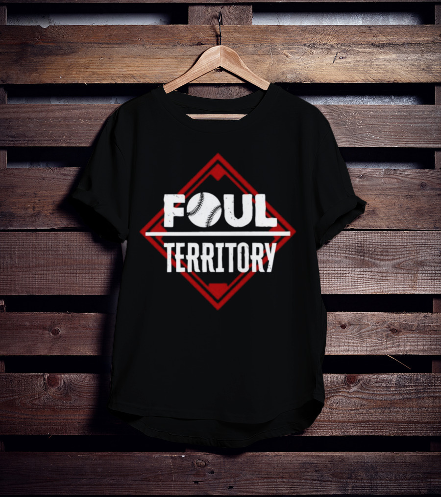 Foul Territory Baseball Diamond Red T-Shirt