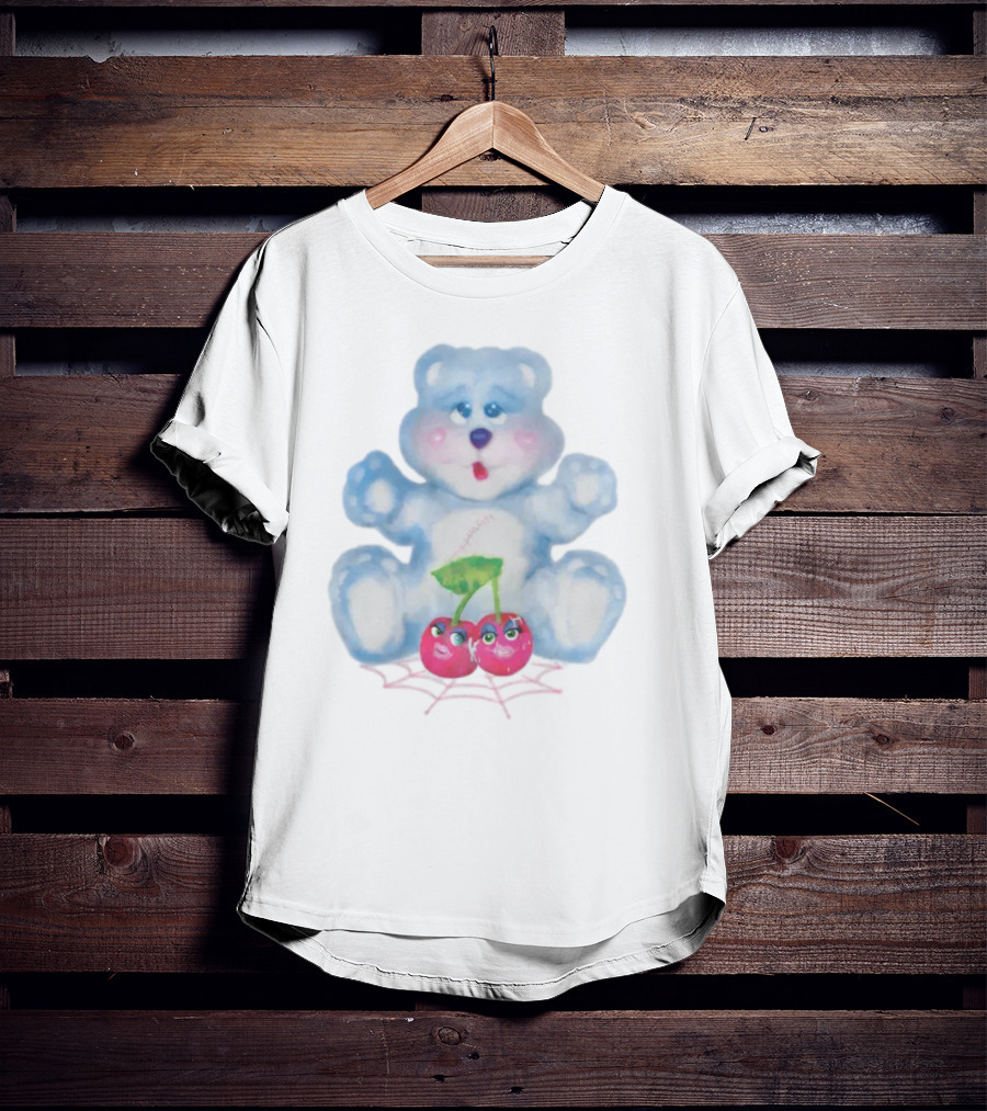 Brooke Candy Blue Teddy With Cherry And Spiderweb T-Shirt