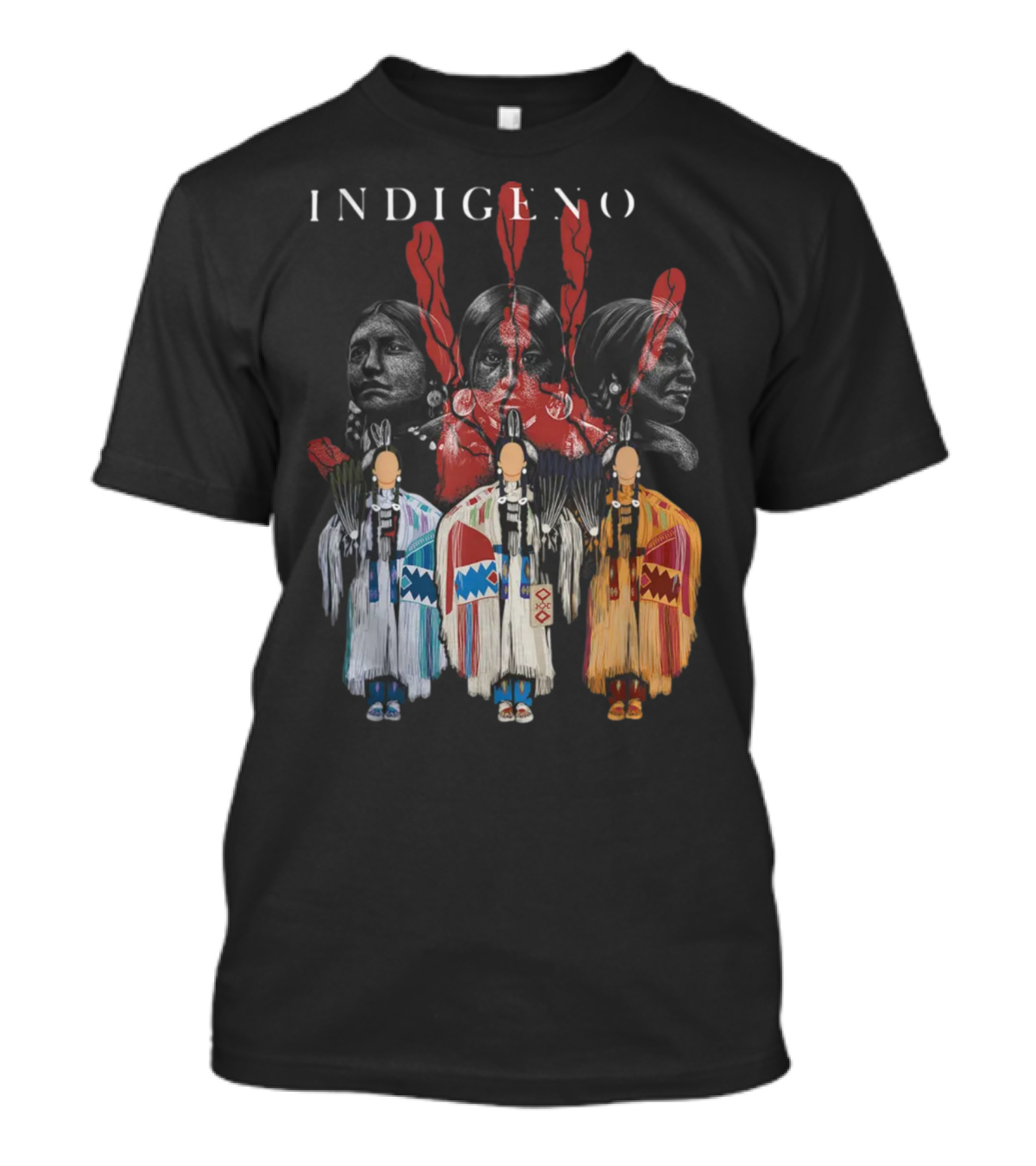 INDIGENO Native American Indigenous Red Hand Indian Ravens T-Shirt