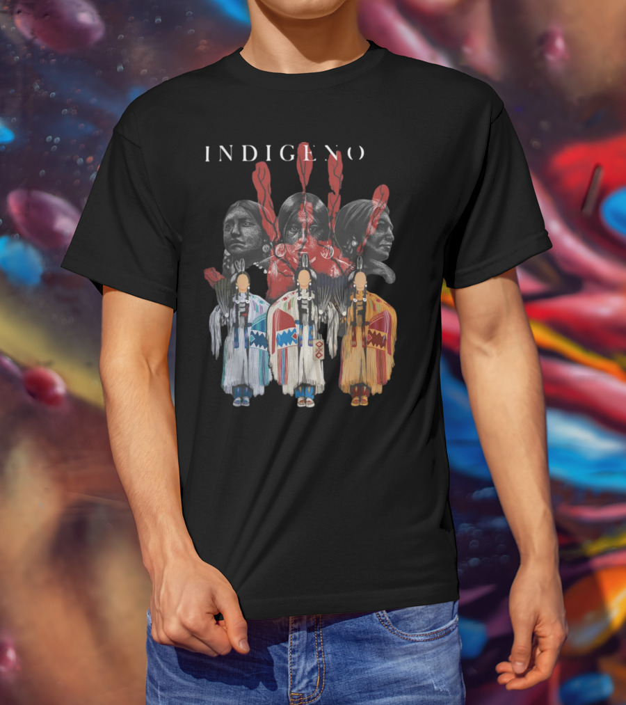 INDIGENO Native American Indigenous Red Hand Indian Ravens T-Shirt