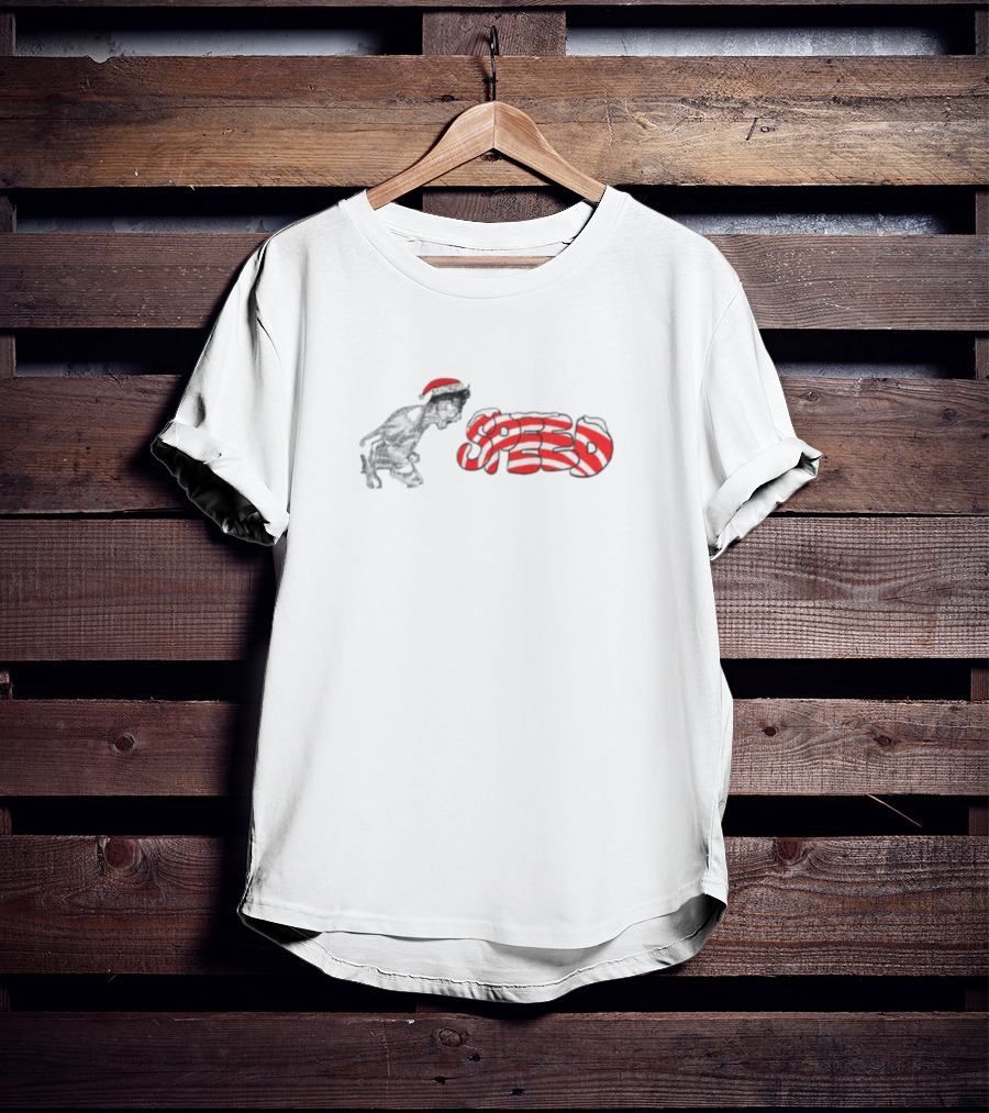 Speed Free Christmas Dog Santa Hat T-Shirt