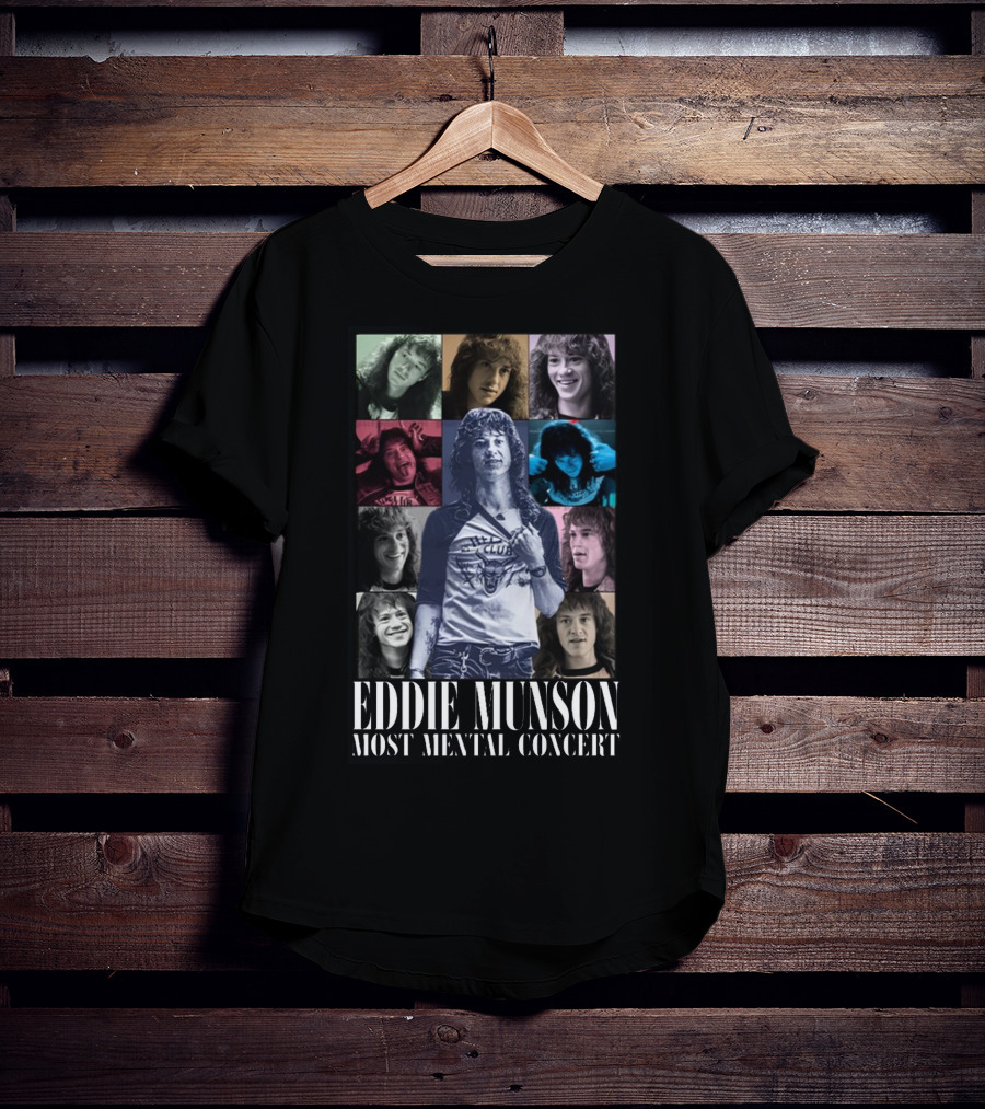 Eddie Munson Most Mental Concert Collage With Iconic Moments T-Shirt