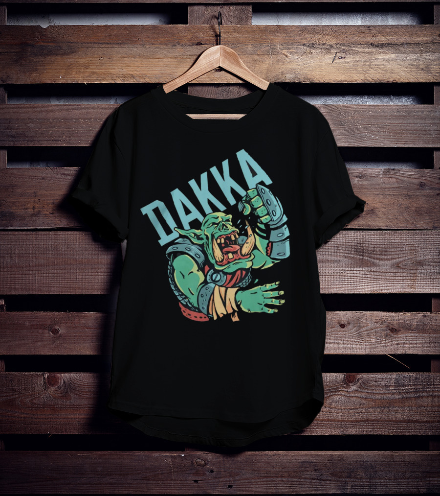 Dakka Ork Battle Cry Power Fist Armor T-Shirt
