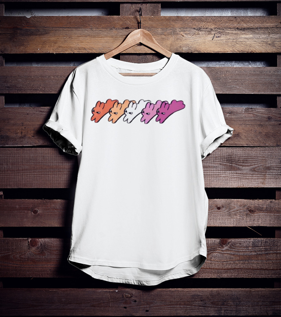 Dz Lesbit Gradient Bunny Icons T-Shirt