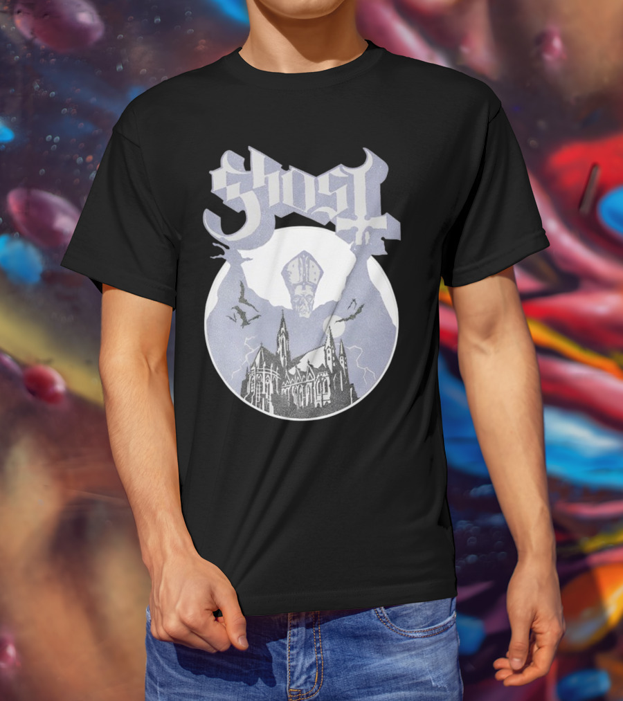 Ghost Opus Pastel Raglan Cathedral And Cardinal Bat T-Shirt