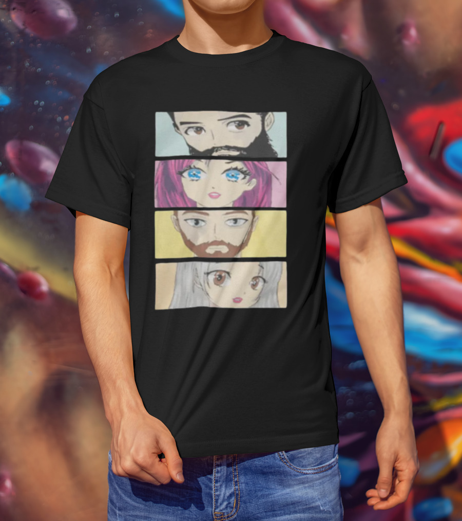 Skillet Anime Characters Manga Style Portraits T-Shirt