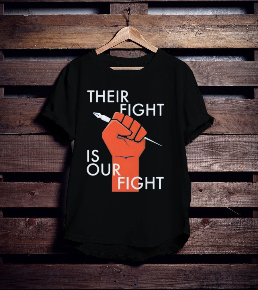 Sag-Aftra United Solidarity With Raised Fist Pencil Protest T-Shirt