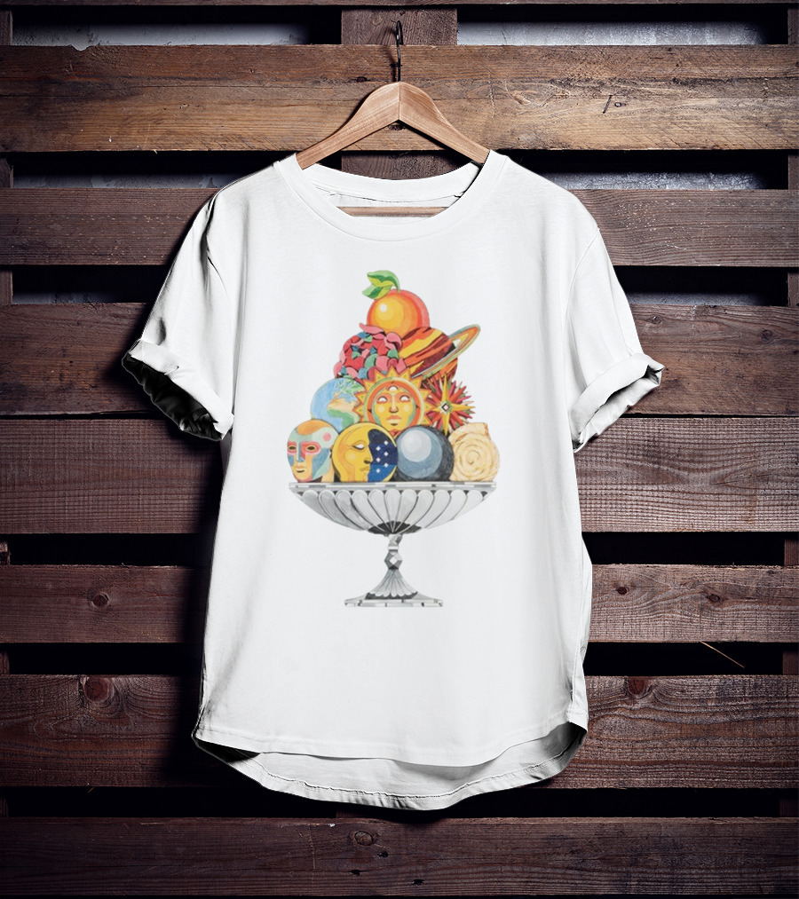 Casablanca Celestial Sun Moon Planetary Fruit Cosmology T-Shirt