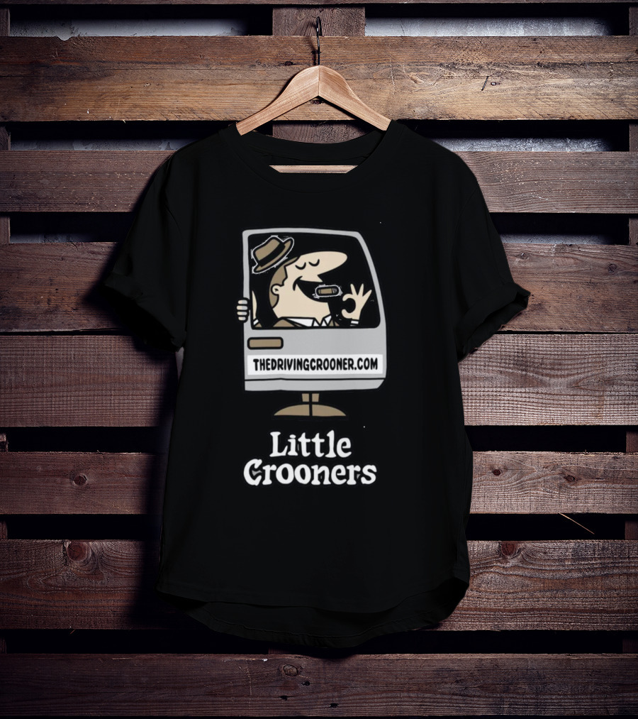 Little Crooners Thedrivingcrooner.com Microphone Character T-Shirt