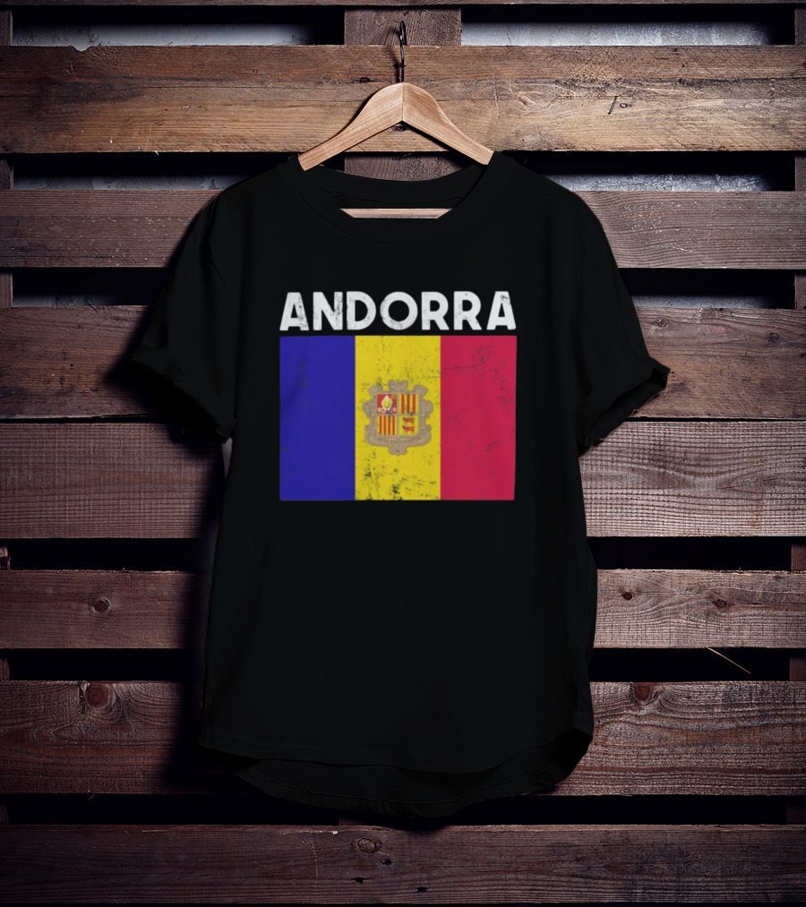 ANDORRA Flag Andorra4032 Iconic Symbol Emblem T-Shirt