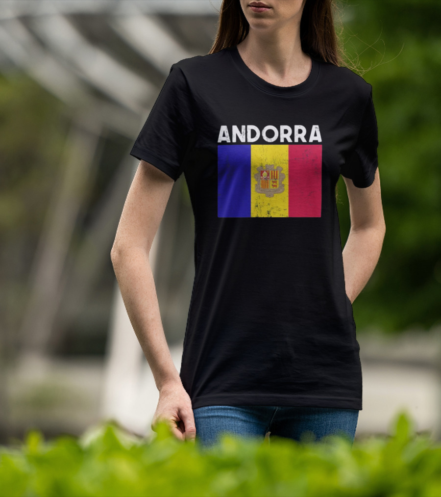 ANDORRA Flag Andorra4032 Iconic Symbol Emblem T-Shirt