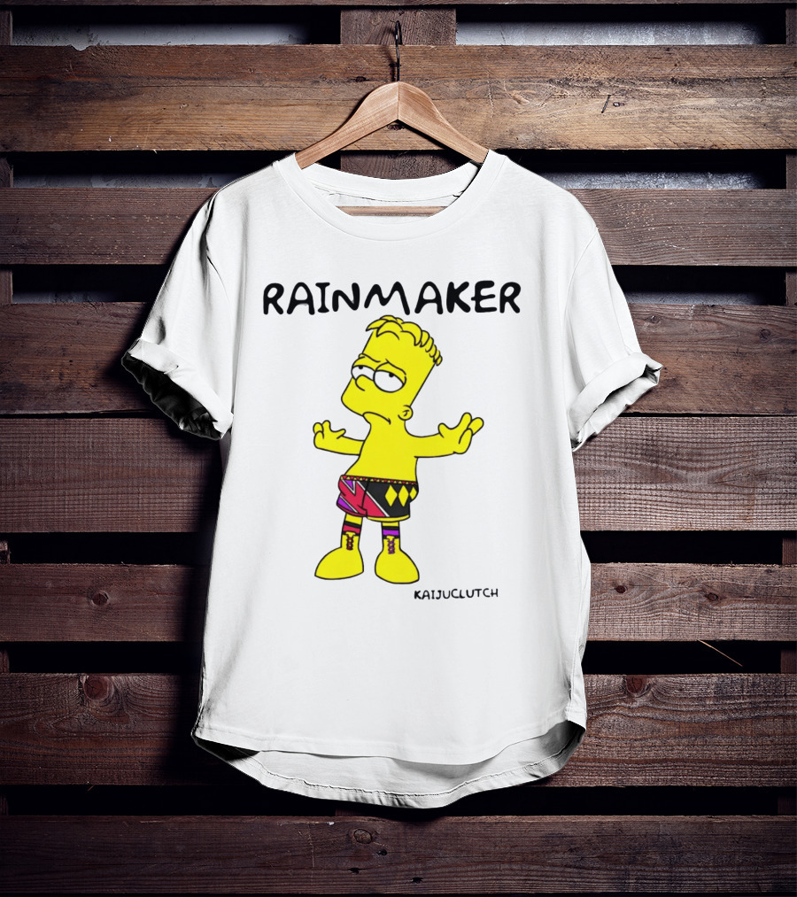 Rainmaker Wrestler Cartoon Character In Colorful Shorts T-Shirt