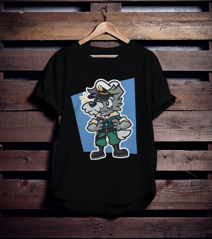 Yoshiemblem Melted Ice Crown Puddle Commander Dog Navy Uniform T-Shirt