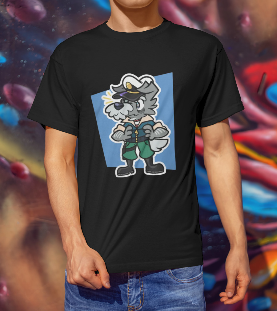 Yoshiemblem Melted Ice Crown Puddle Commander Dog Navy Uniform T-Shirt