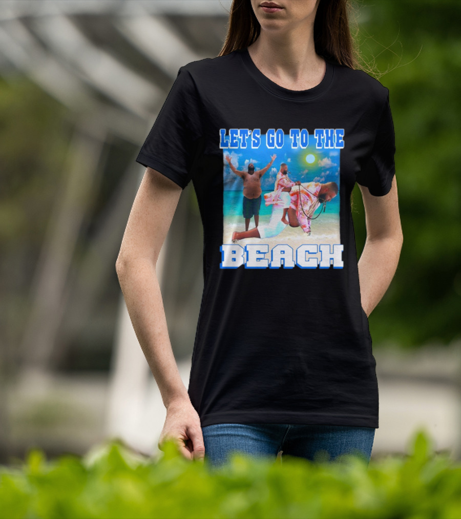 Let's Go To The Beach Dj Khaled Beach Scene With Floating And Joyful Pose T-Shirt