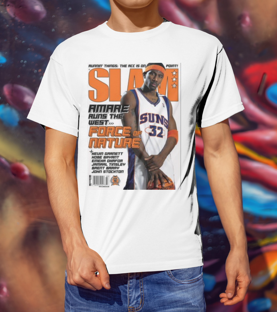 SLAM Amare Runs The West Force Of Nature Suns Basketball Star T-Shirt