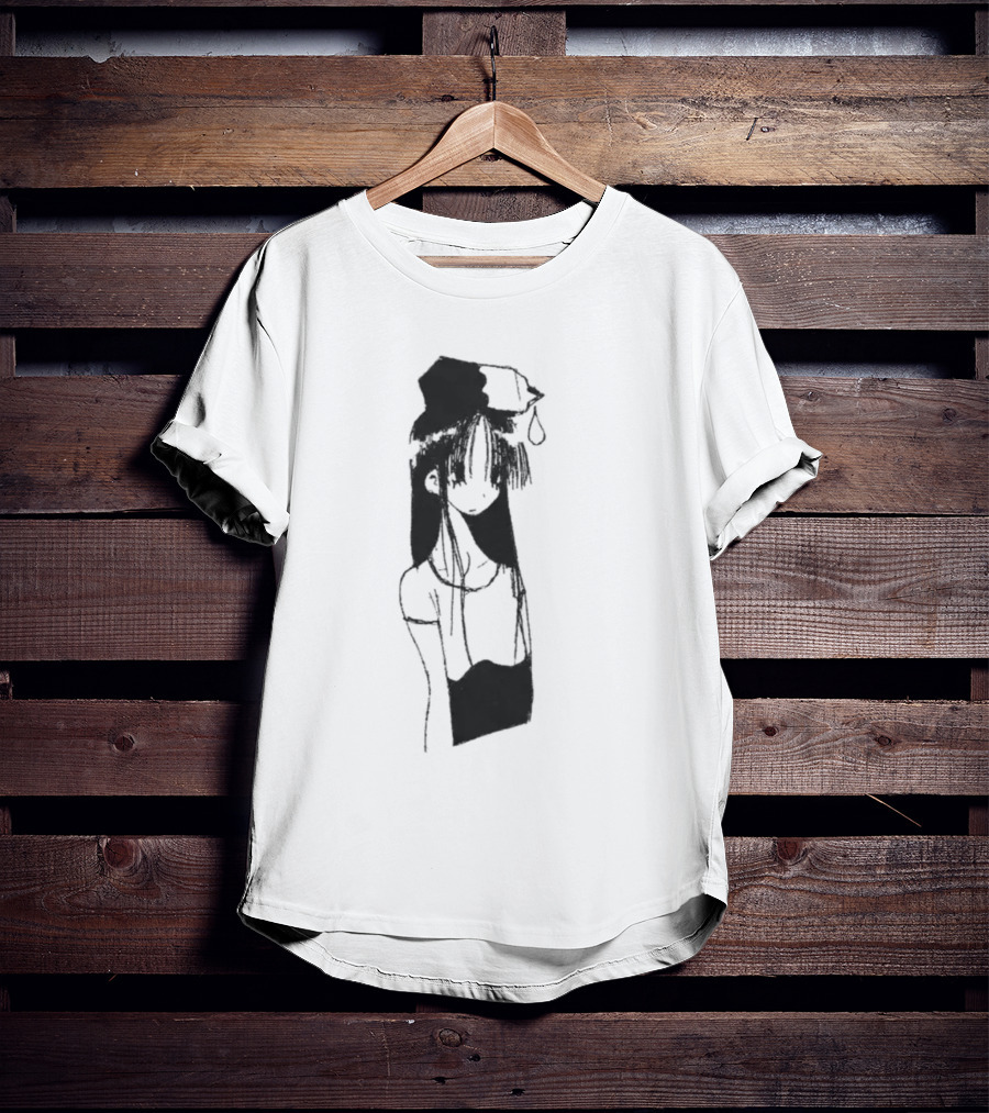 Milk Head Girl Anime Manga Style Oversized T-Shirt