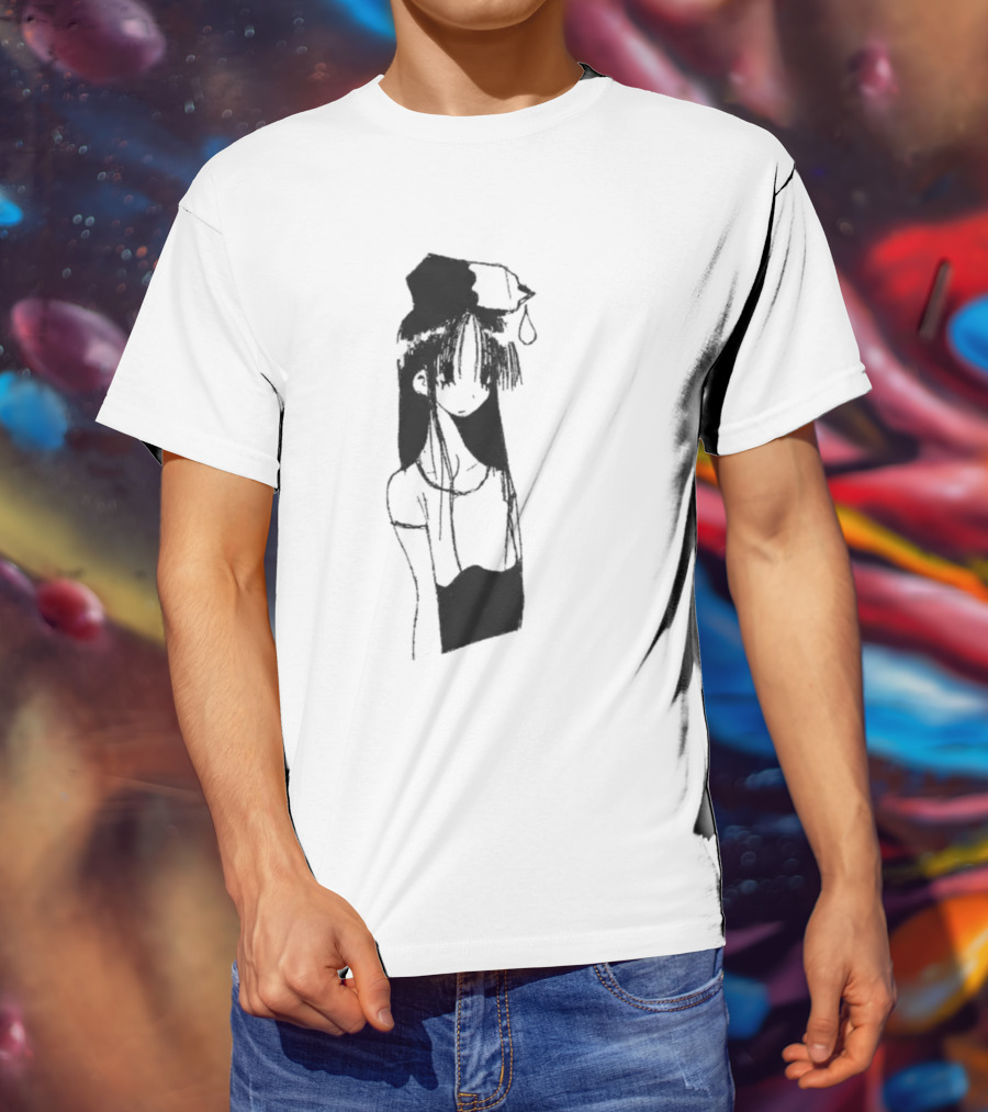 Milk Head Girl Anime Manga Style Oversized T-Shirt