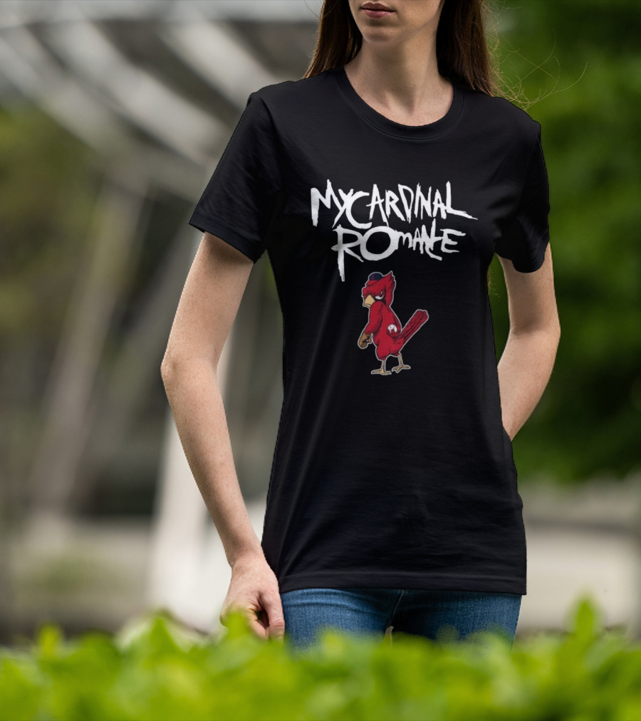 St Louis Cardinals My Cardinal Romance Bird Baseball Fan Mashup T-Shirt