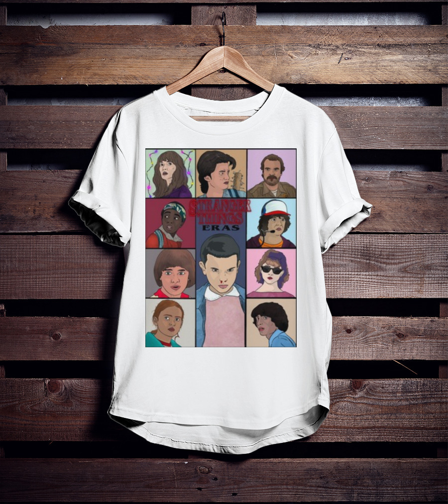 Stranger Things Eras Character Collage T-Shirt