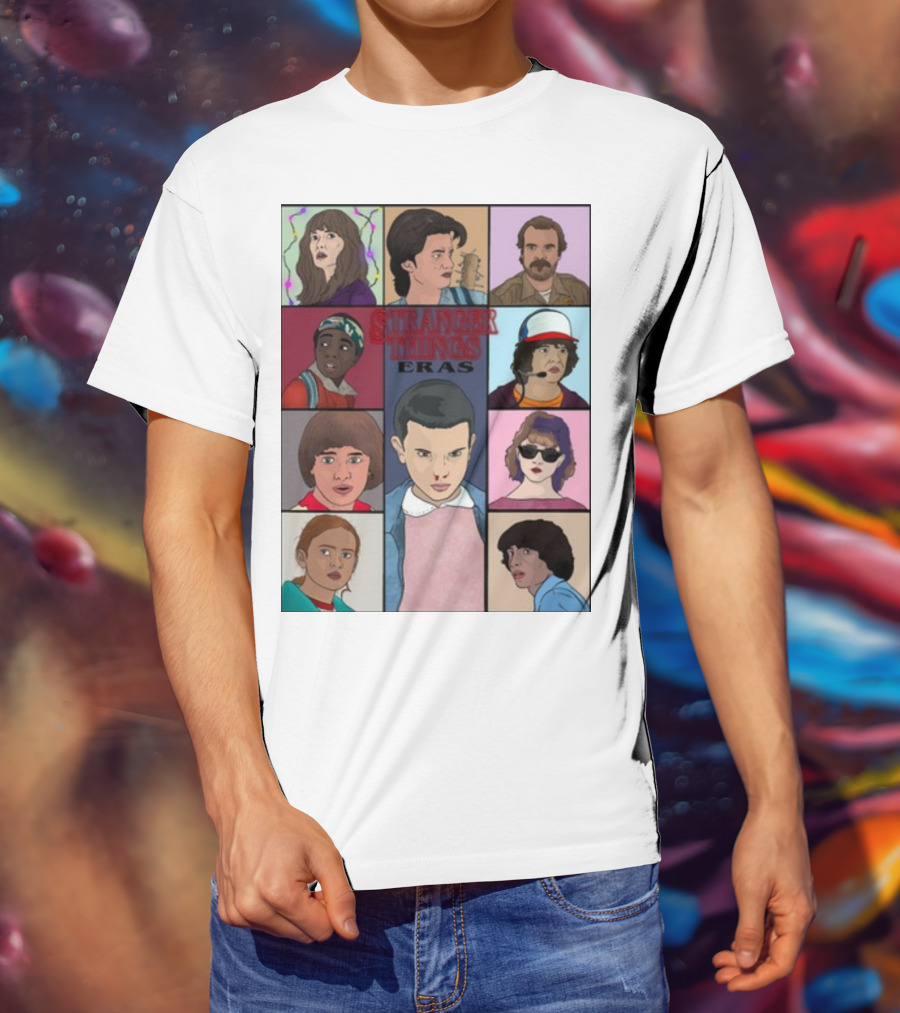 Stranger Things Eras Character Collage T-Shirt