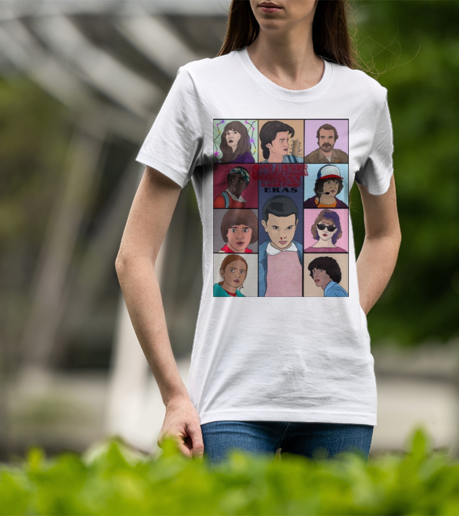 Stranger Things Eras Character Collage T-Shirt