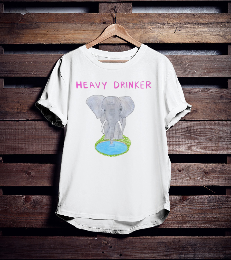 Dave Portnoy Heavy Drinker Elephant Watering Hole Scene T-Shirt
