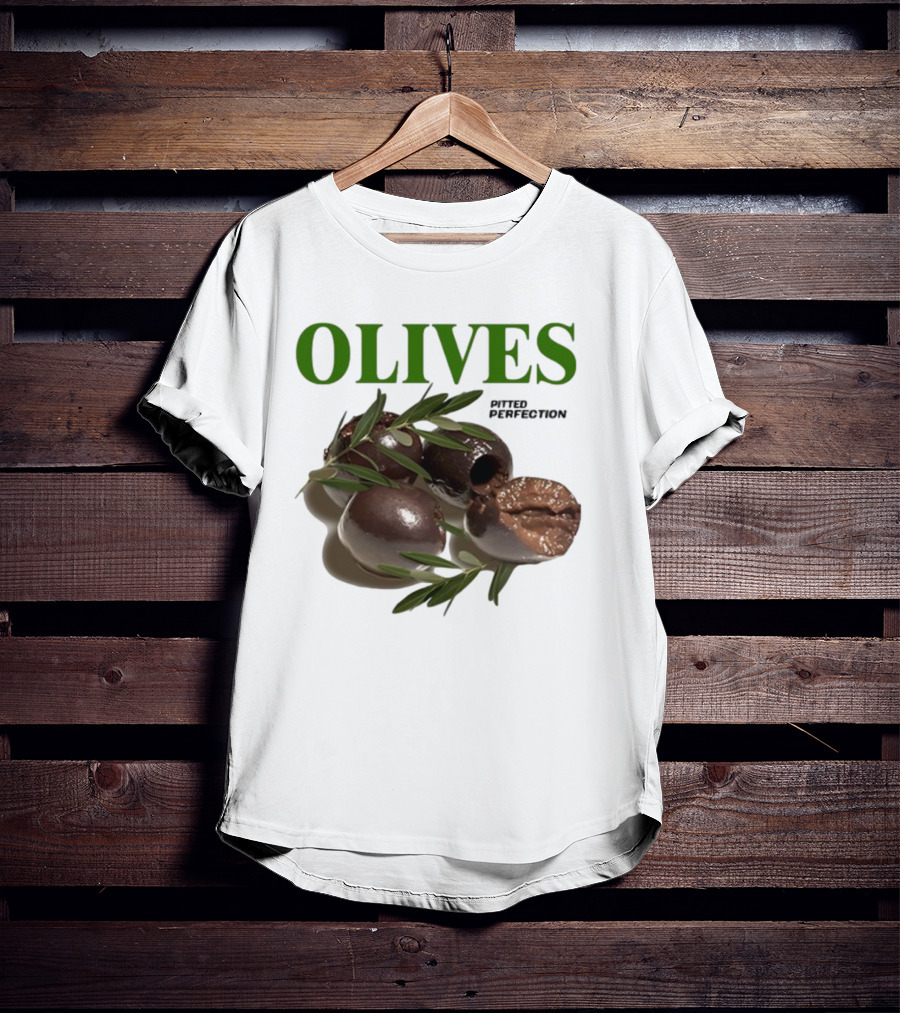 Olives Pitted Perfection Middleclassfancy Perfect In A Drink On A Plate T-Shirt