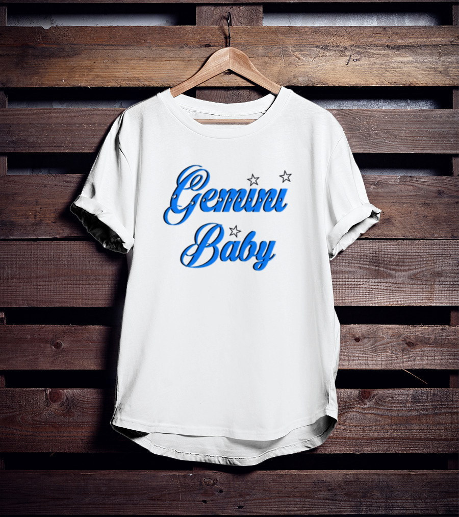 Beabadoobee Gemini Baby Blue Script With Stars T-Shirt