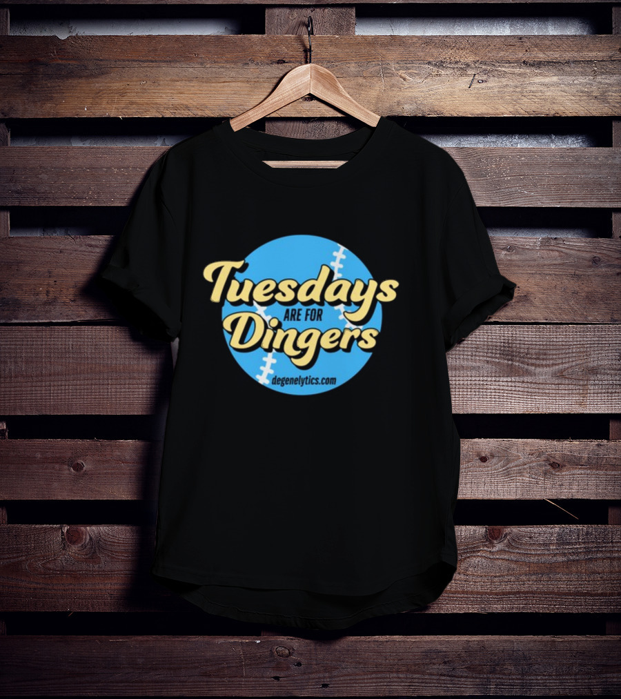 Tuesdays Are For Dingers Degeneltyics.com Football Stitch T-Shirt