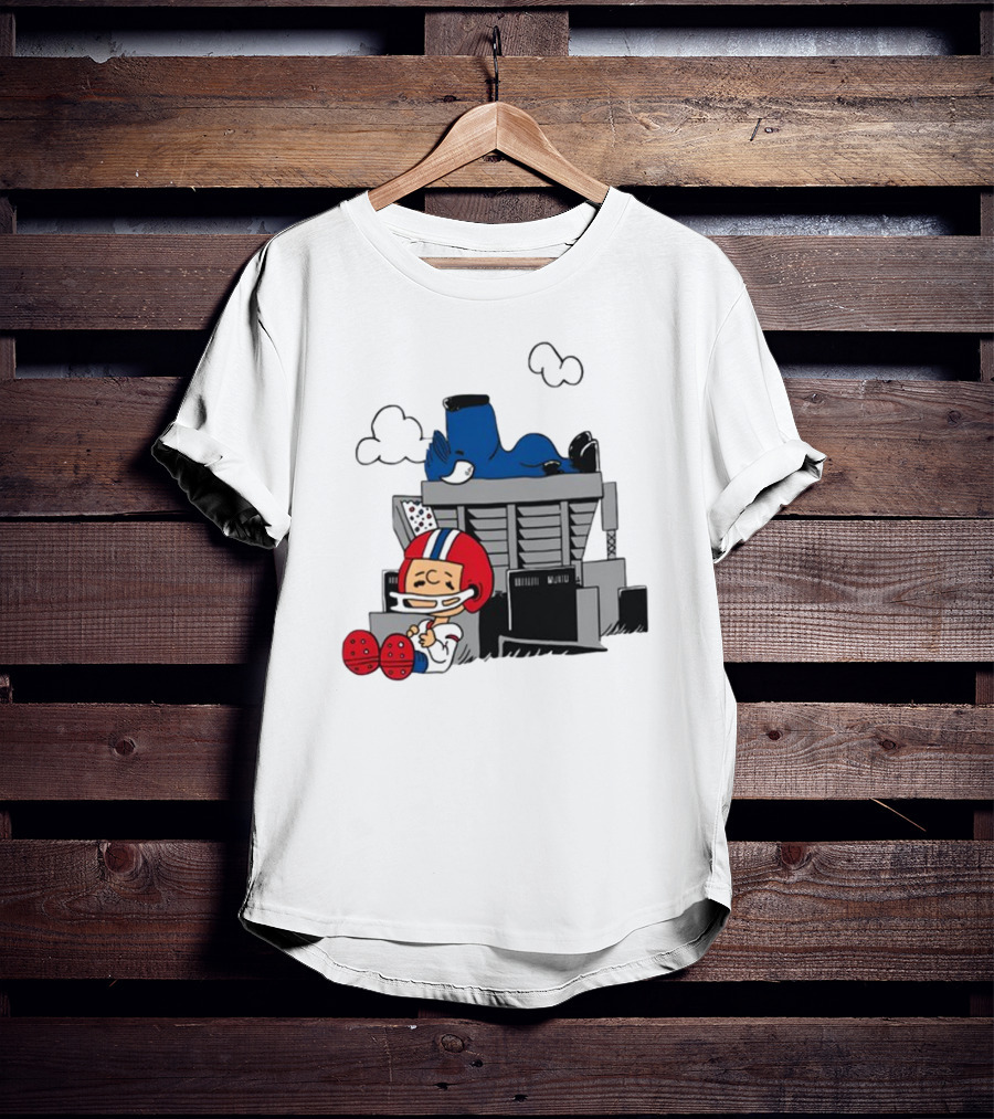Waiting The Season Football Player Snoozing On Bleachers T-Shirt