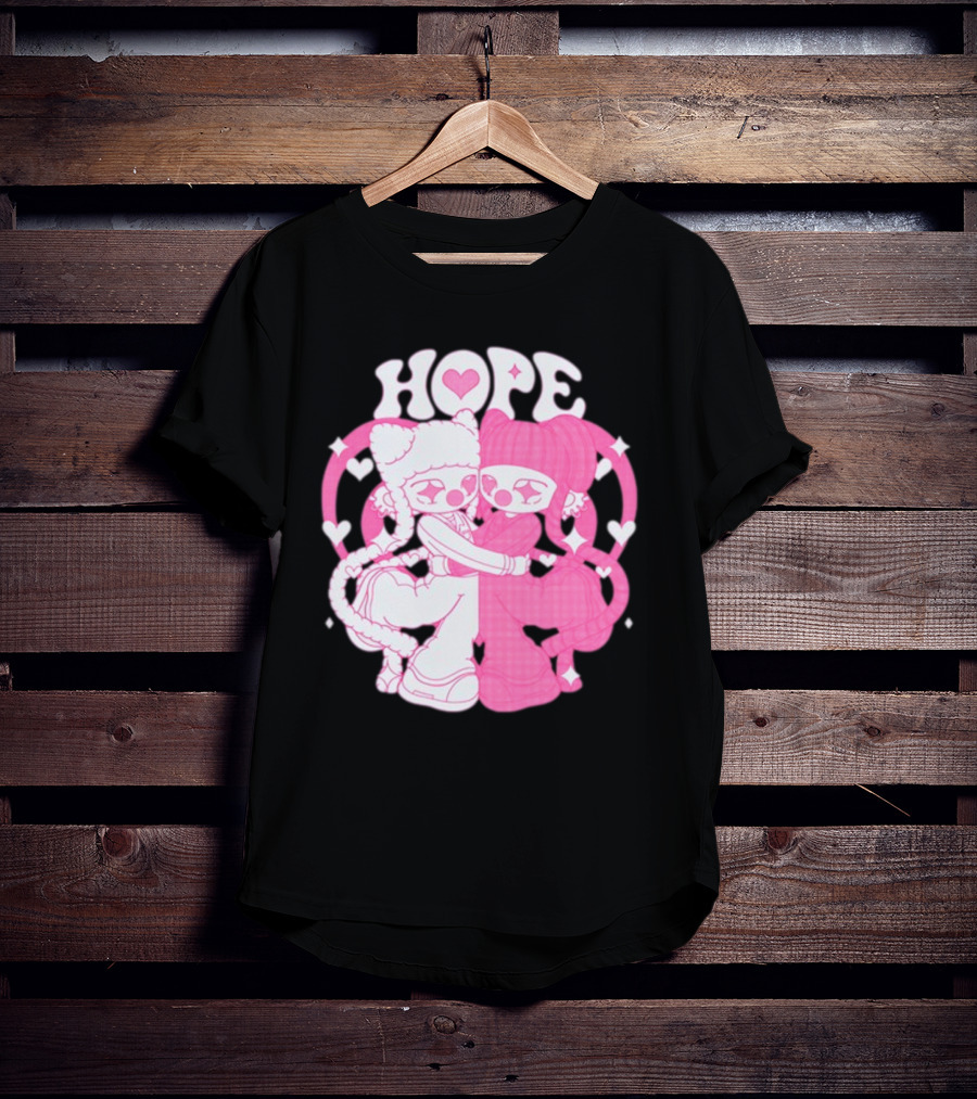 Lizigrace Hope Pink Hearts Embrace T-Shirt