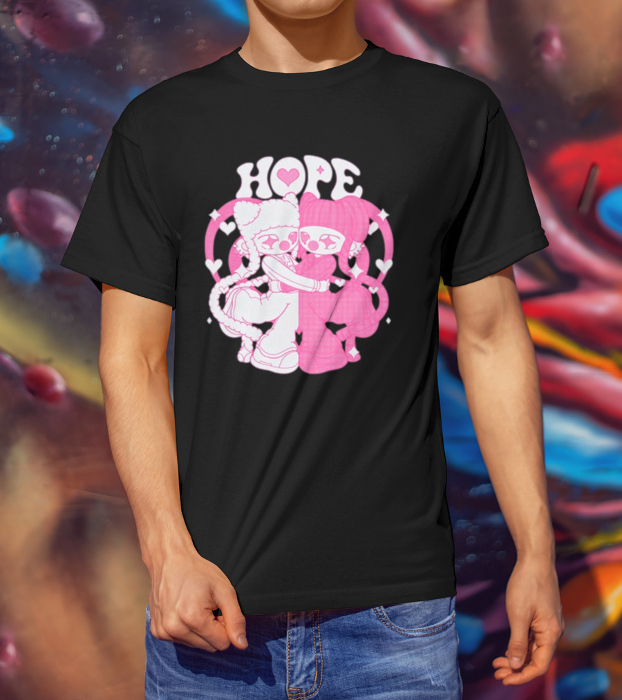 Lizigrace Hope Pink Hearts Embrace T-Shirt