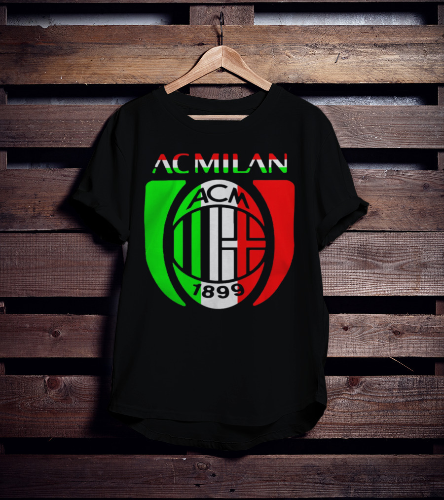 AC Milan ACM 1899 Logo Italy Flag T-Shirt