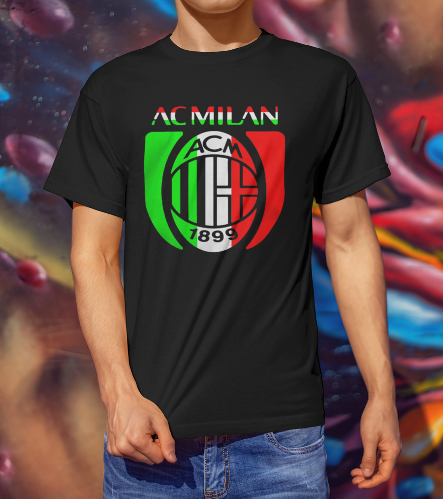 AC Milan ACM 1899 Logo Italy Flag T-Shirt