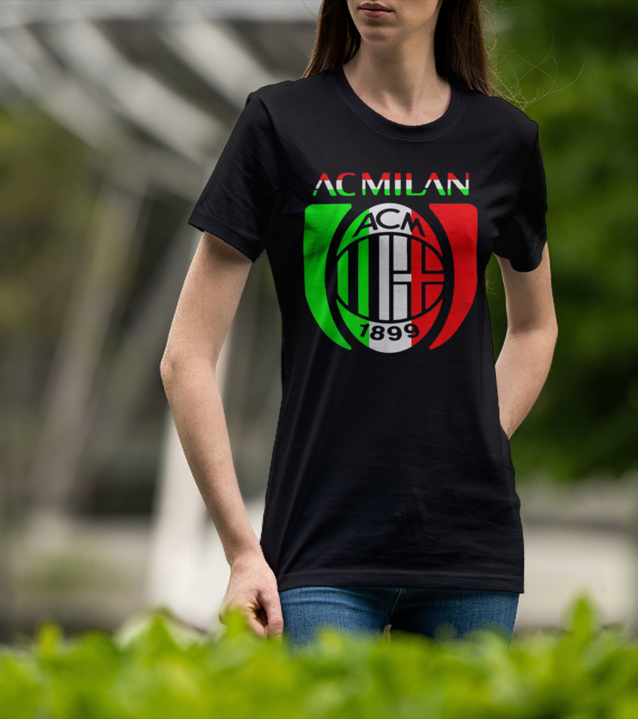AC Milan ACM 1899 Logo Italy Flag T-Shirt