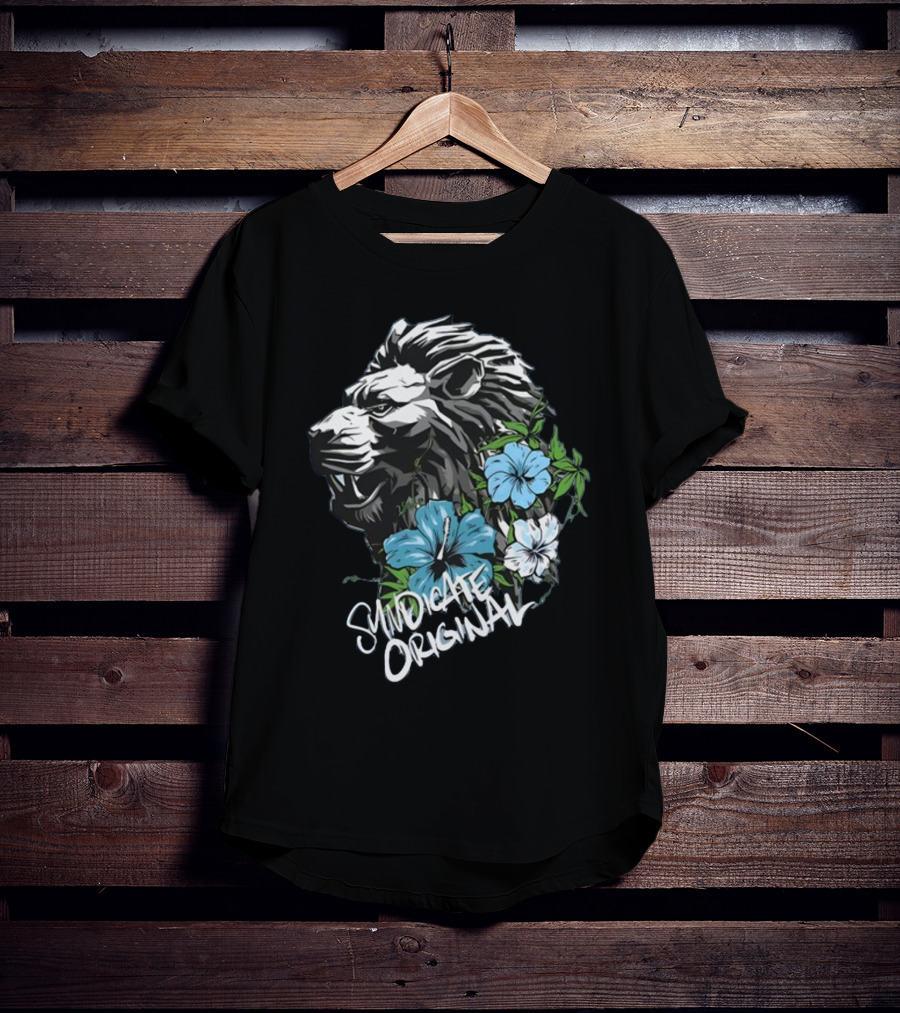 Syndicate Original Lion With Blue Flowers T-Shirt