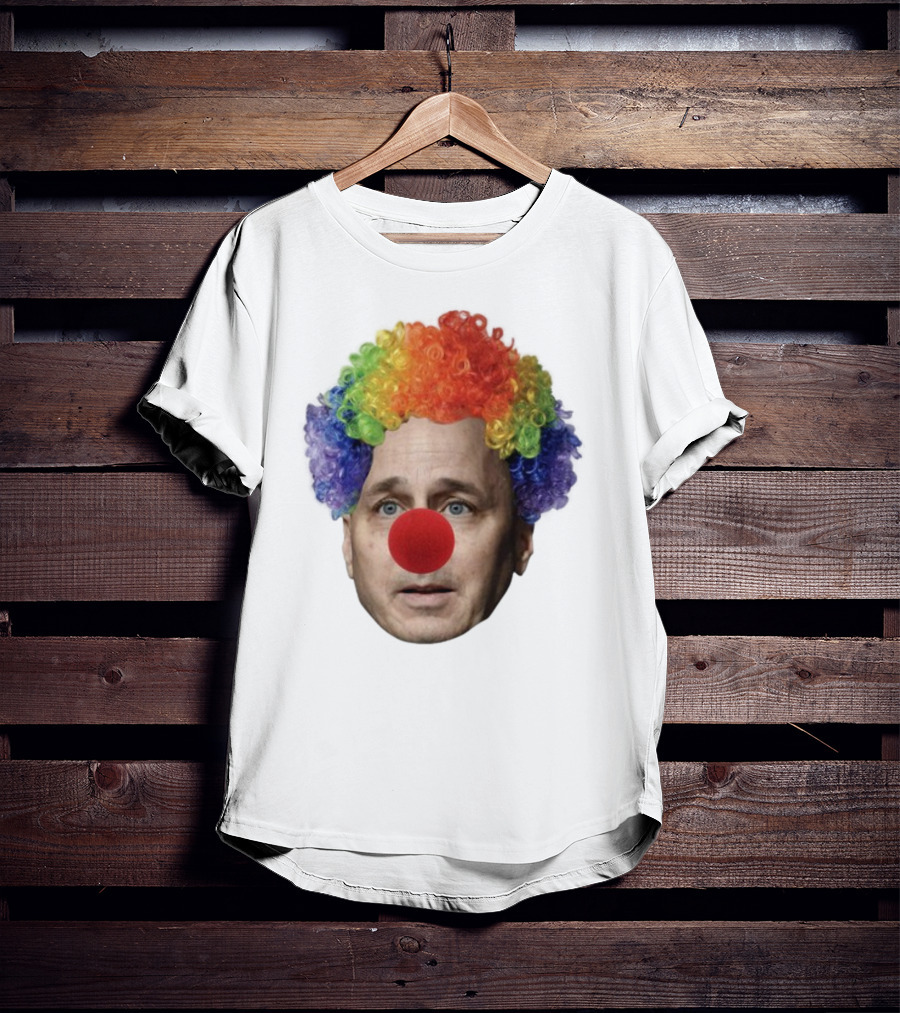 Burdenburner Brian Clownman Rainbow Wig Red Nose Face T-Shirt